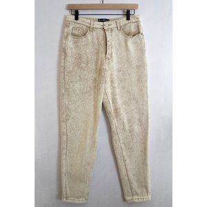 Like New Missguided Riot High Rise Mom Jean in Tan Acid Wash - 6 - Cotton Denim